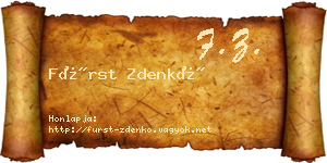 Fürst Zdenkó névjegykártya
